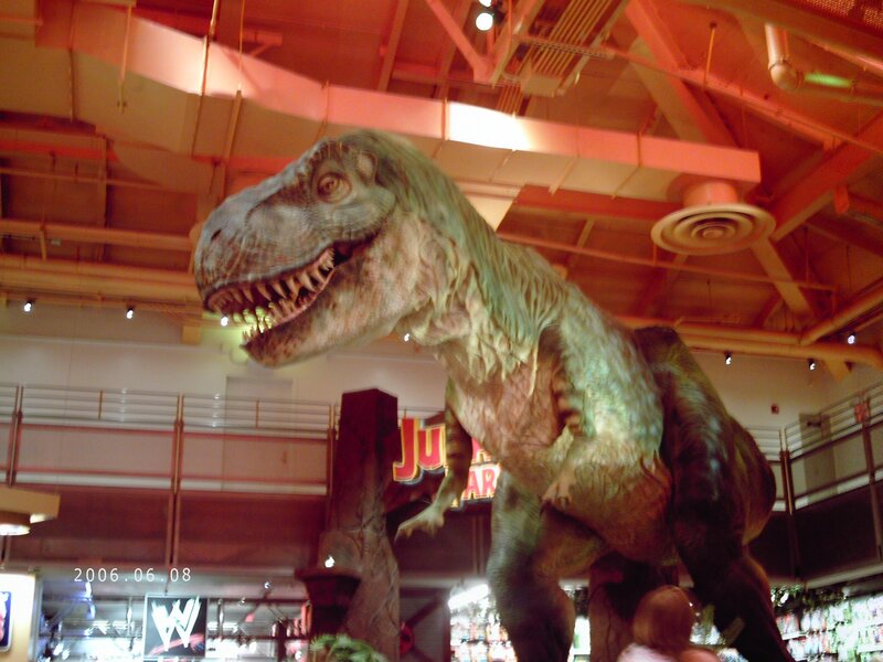 T-Rex statue in a store
