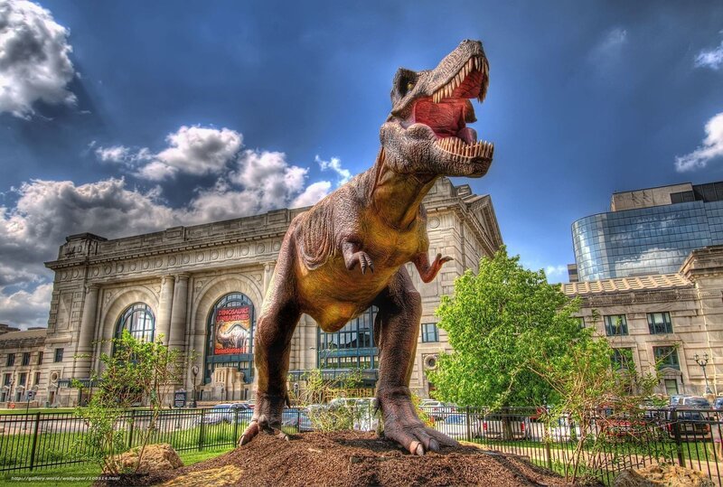 T-Rex statue outside museum