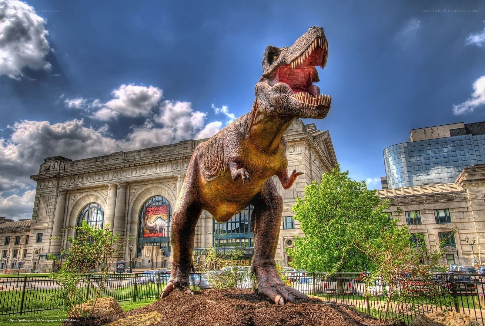 T-Rex statue outside museum