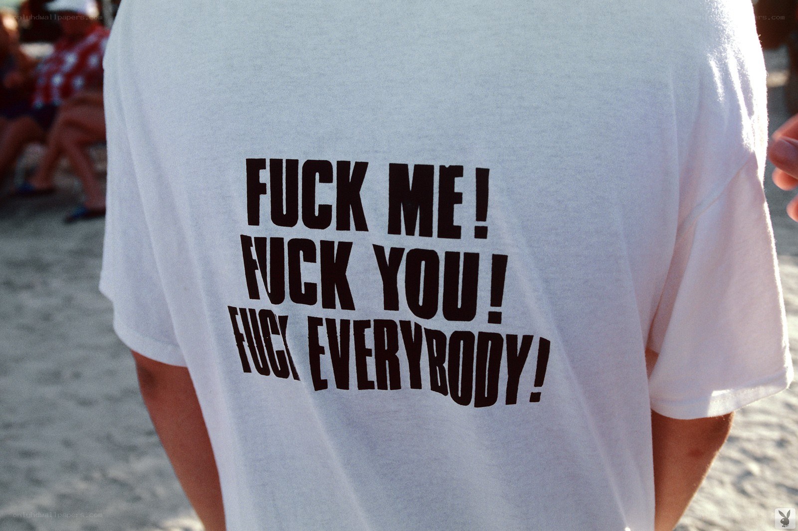 T-shirt with offensive text