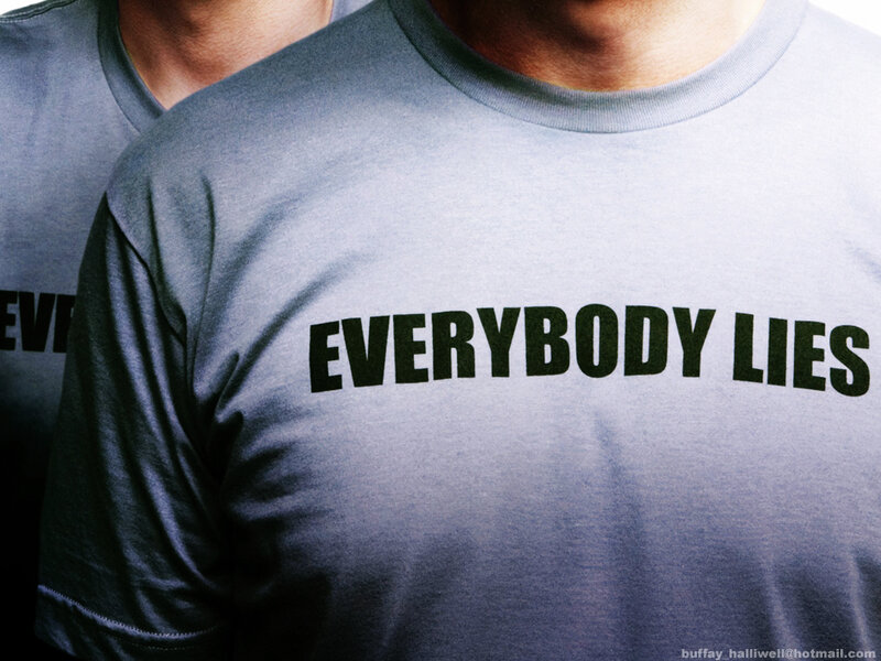 t-shirt with text everybody lies