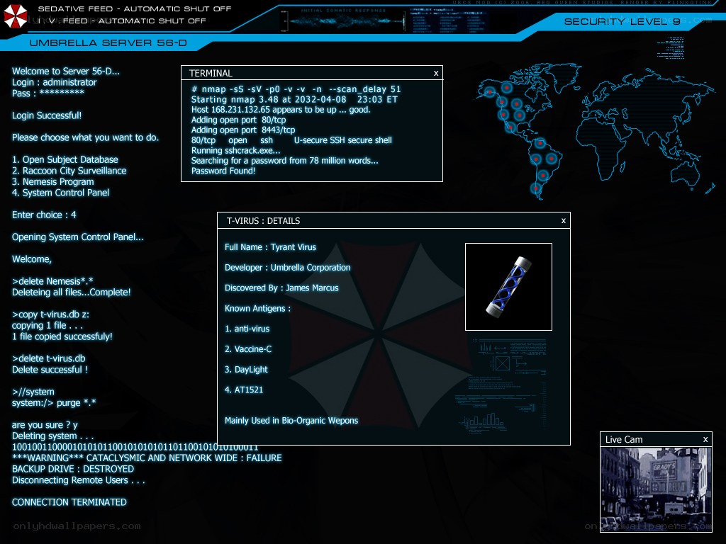T-Virus details in Umbrella server