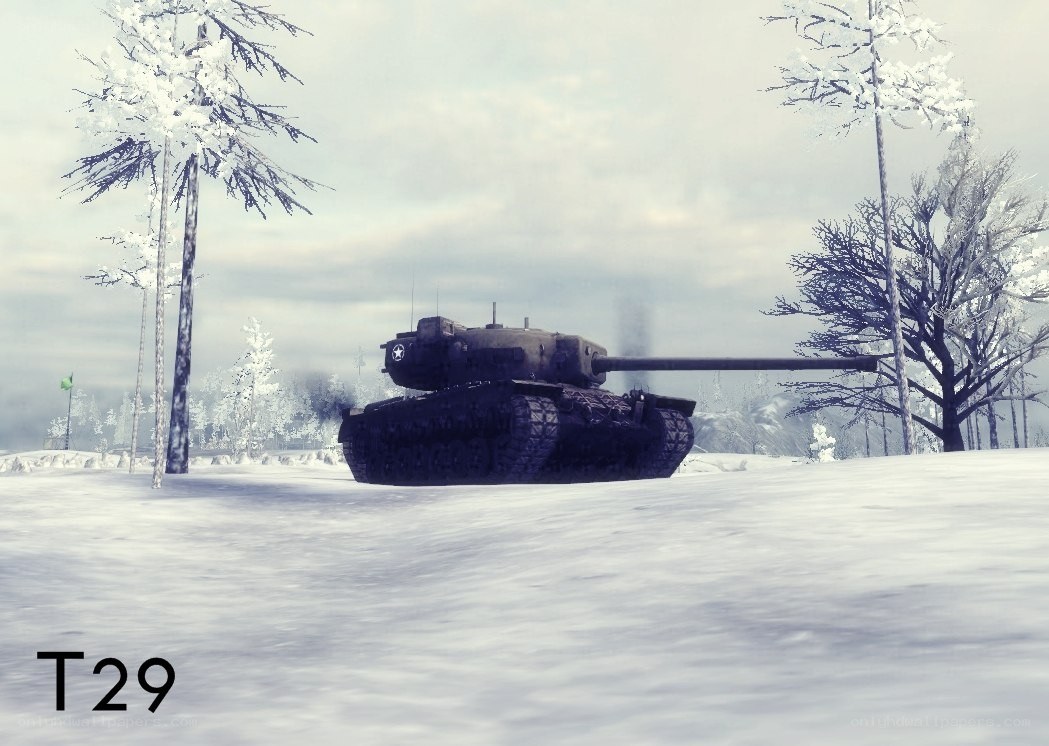 T29 tank in snowy landscape