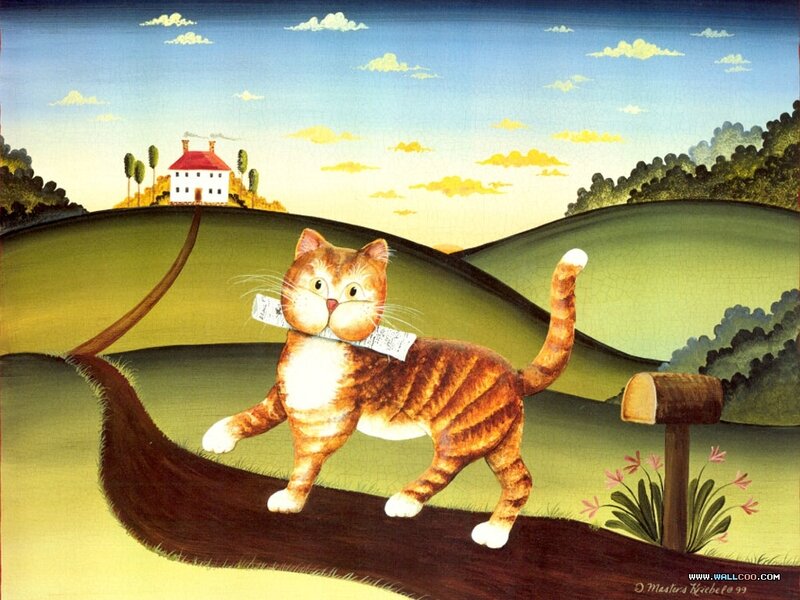 Tabby Cat Carrying Paper