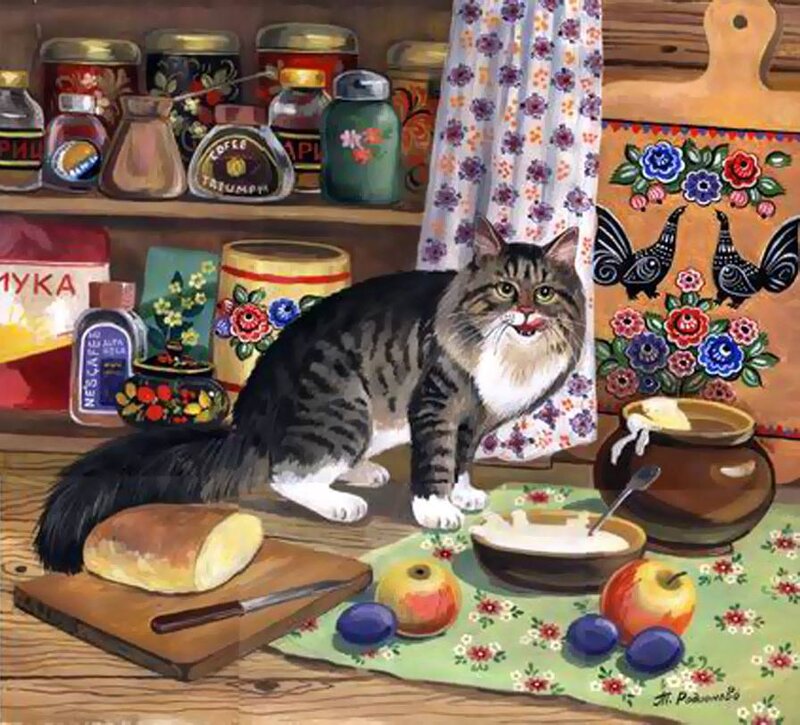 Tabby Cat in Kitchen