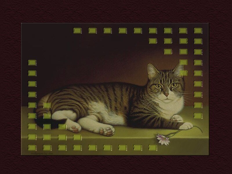 Tabby Cat Lying Down — Brown, Calm, Painting
