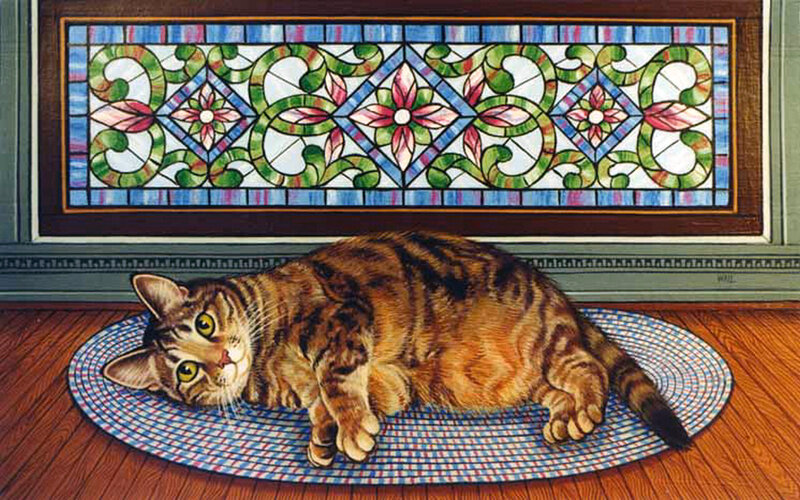 Tabby Cat on Mat