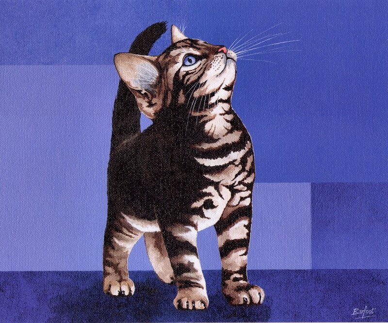Tabby Kitten Standing — Blue