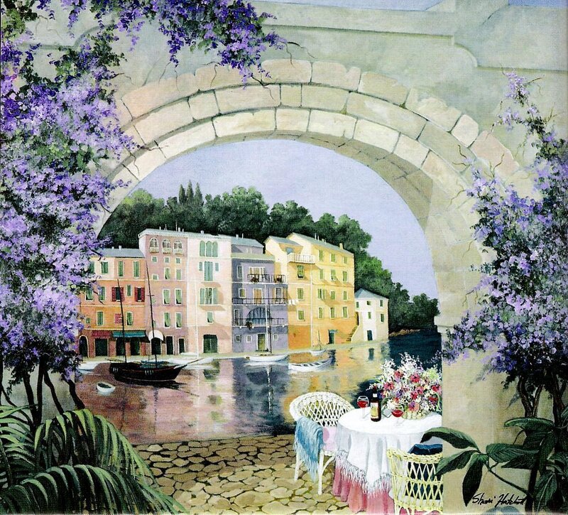 Table by Canal under Arch