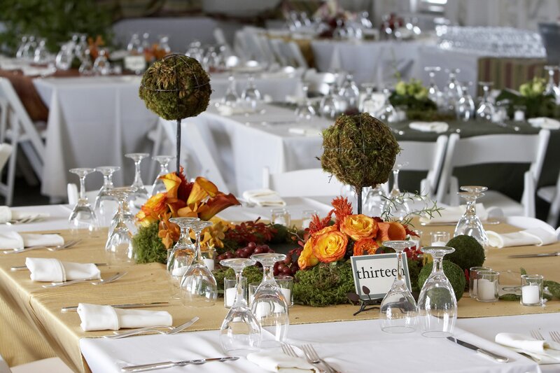 Table Centerpiece with Flowers — Orange