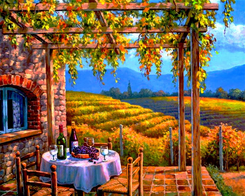 Table in Vineyard
