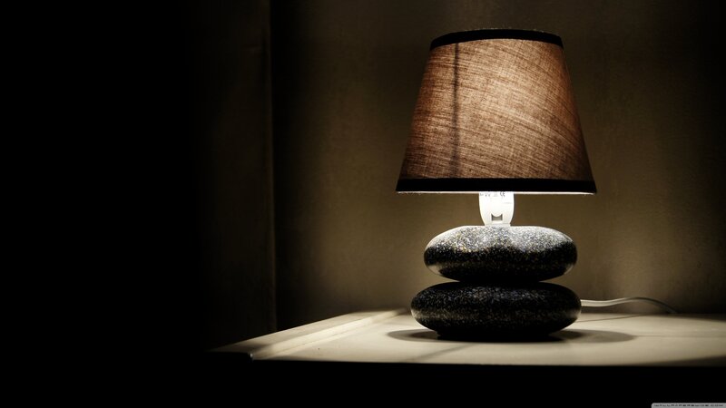 Table Lamp with Stone Base