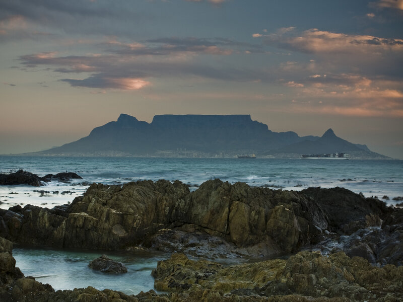 Table Mountain at dusk