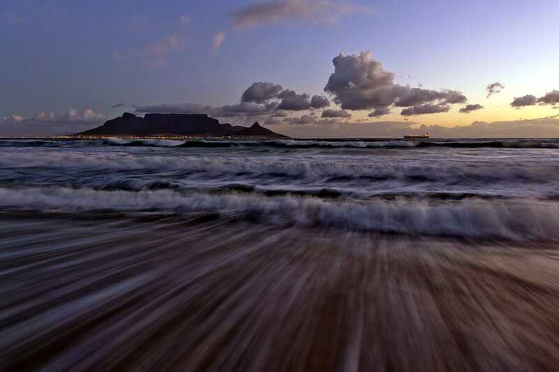 Table Mountain at Dusk — Blue