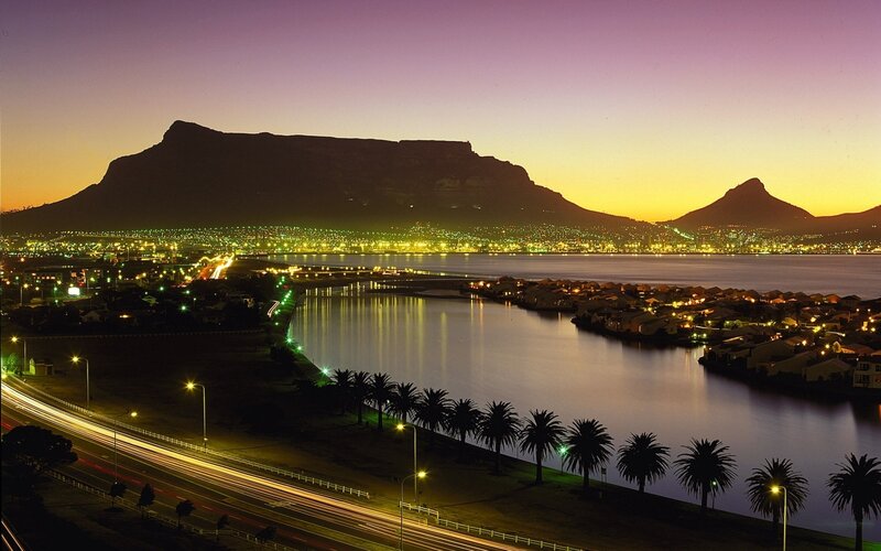Table Mountain at Dusk — Purple, Serene, Sunset