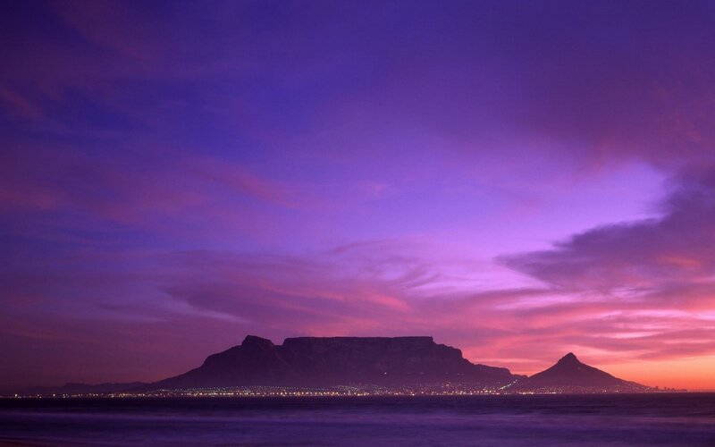 Table Mountain at Dusk — Purple, Serene