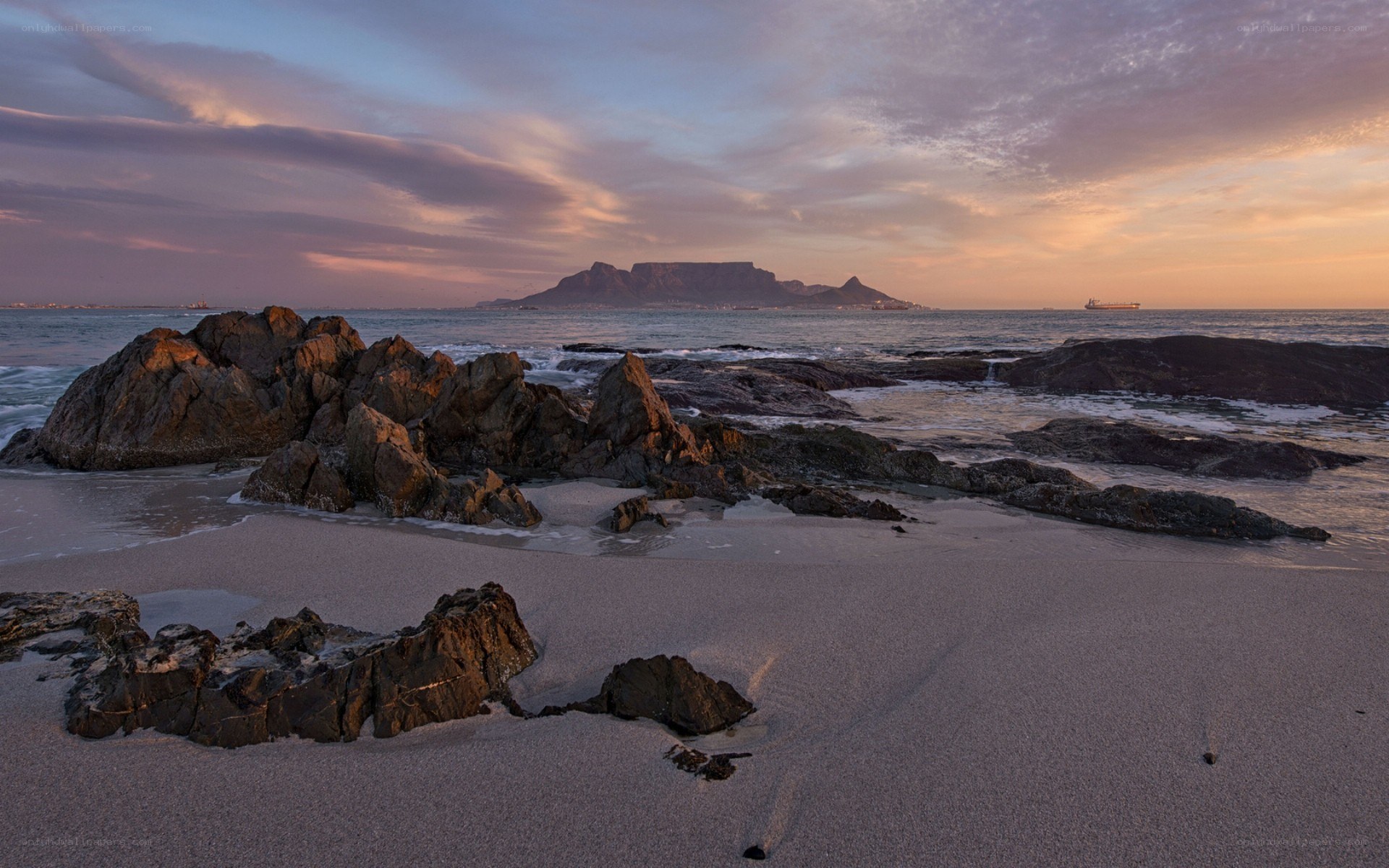 Table Mountain at sunset