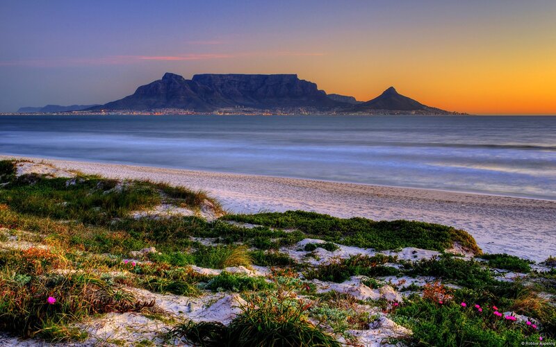 Table Mountain at sunset