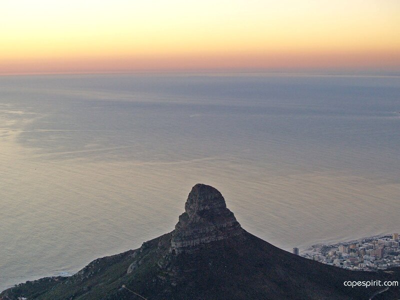 Table Mountain at Sunset — Orange