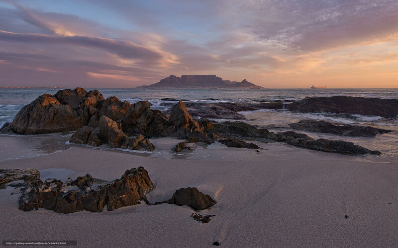 Table Mountain at Sunset — Purple, Serene