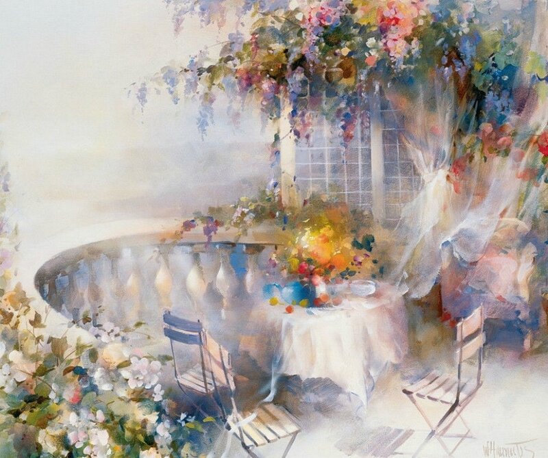 Table on a Balcony — White