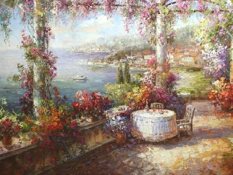 Table on a Terrace — Purple