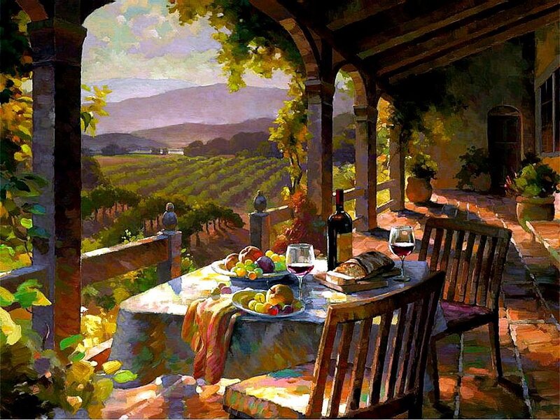 Table on a Vineyard Patio