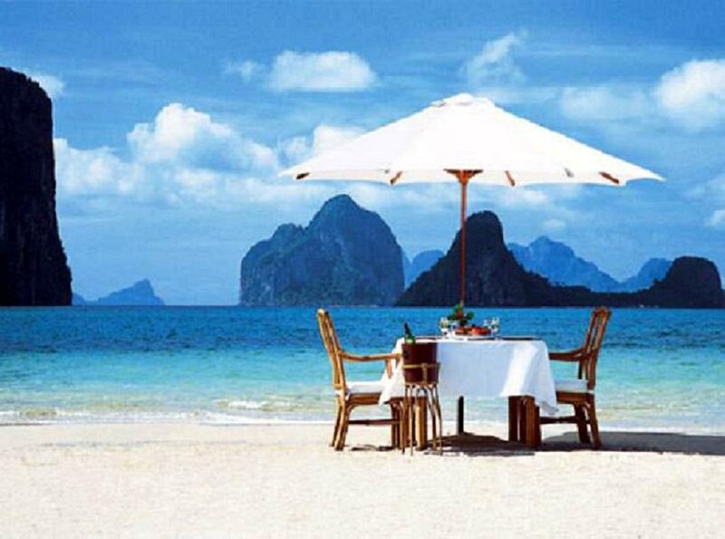 Table on Beach