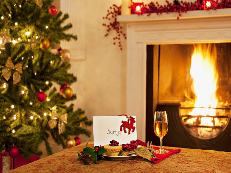 Table Setting by Fireplace