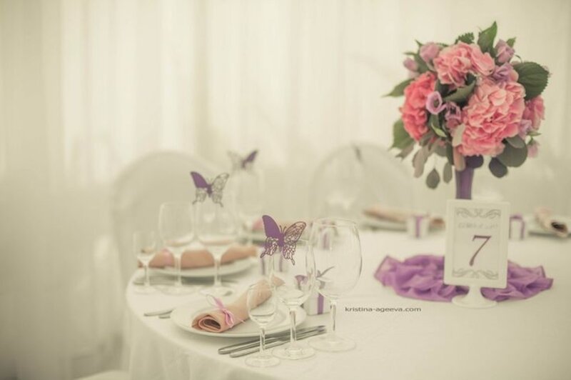 Table Setting with Flowers — Pink, Elegant