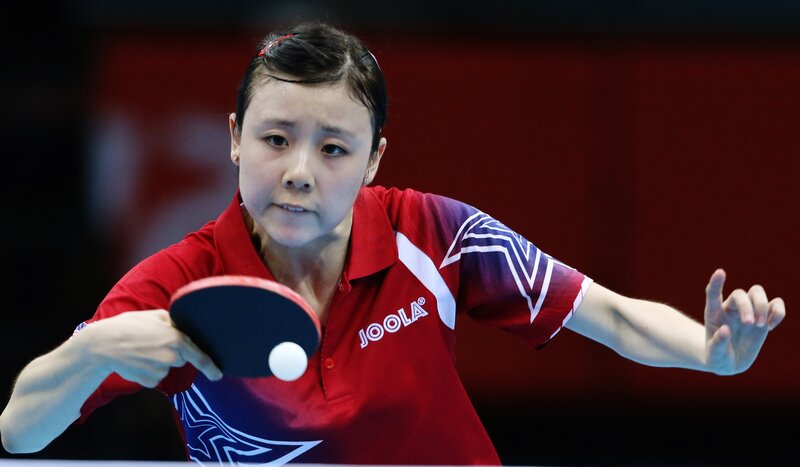 table tennis player in action