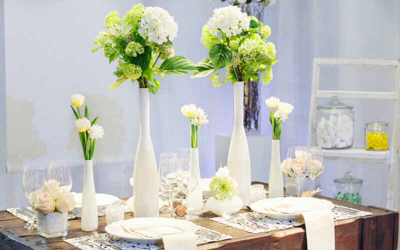 Table with Floral Arrangements