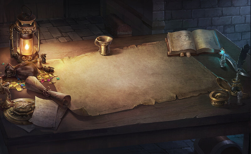 Table with Map and Artifacts