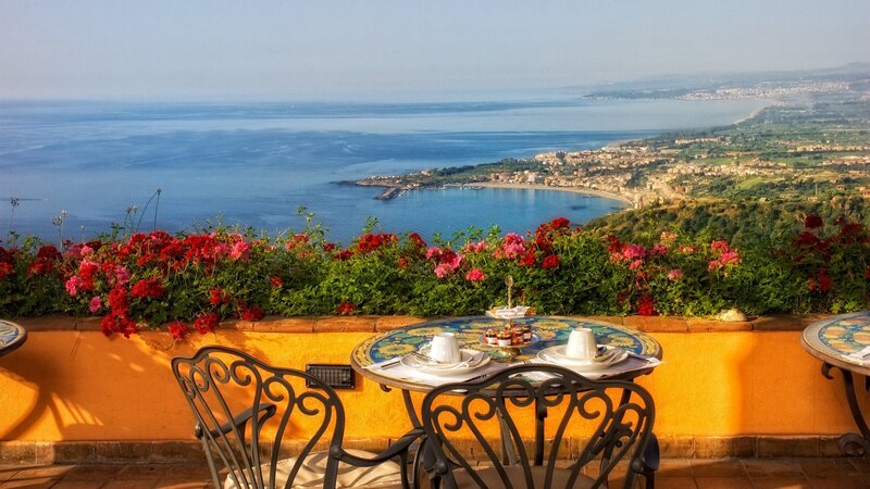 Table with Ocean View — Blue, Serene