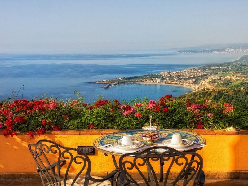 Table with Ocean View — Blue
