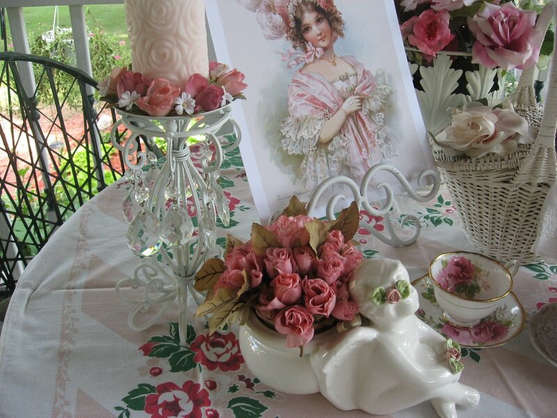 Table with Roses and Figurine