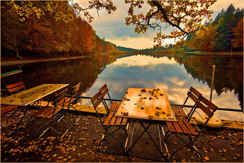 Tables by Lake