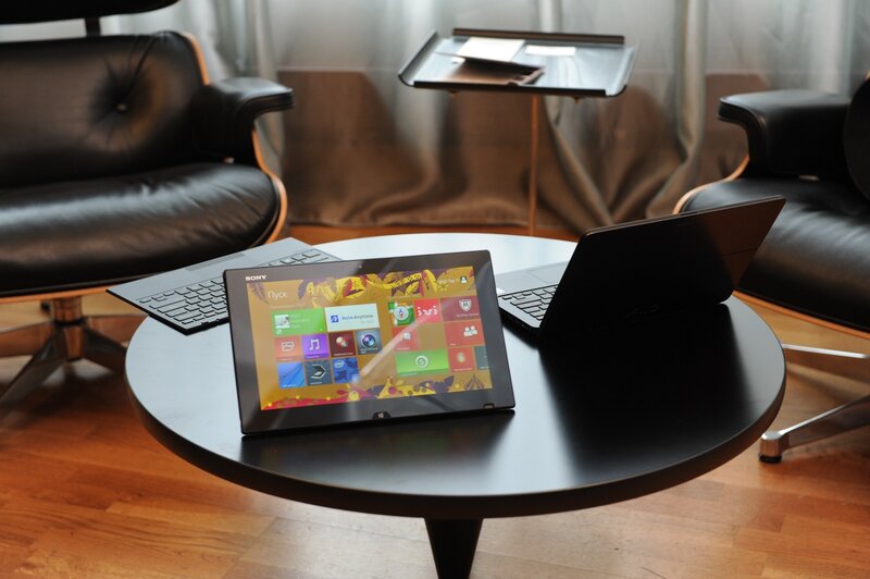 Tablet and laptops on a table