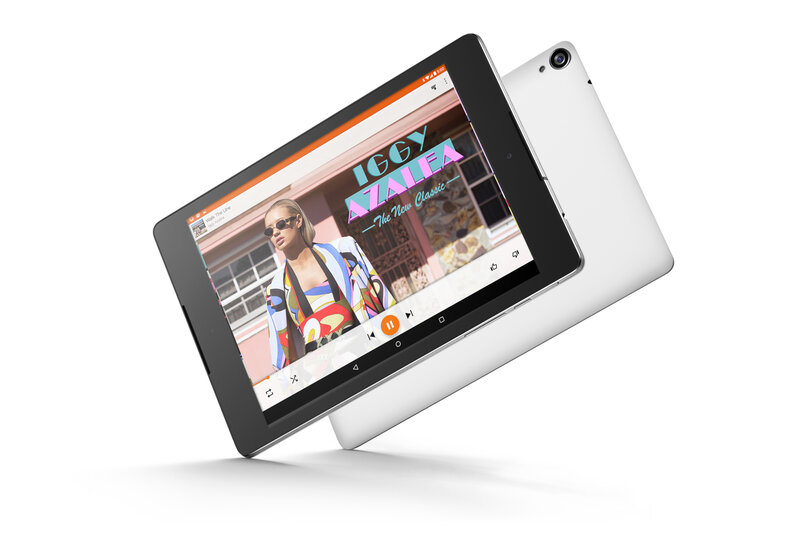 tablet displaying music video