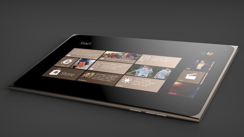 Tablet Displaying Start Screen — Black, Neutral