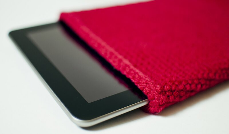 tablet in red pouch