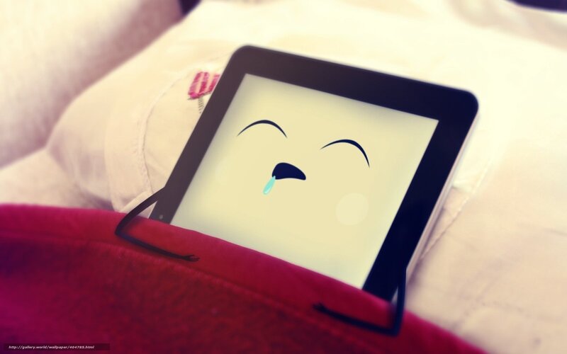 Tablet with Crying Face — Red, Sleepy