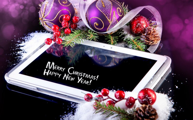Tablet with Holiday Decor