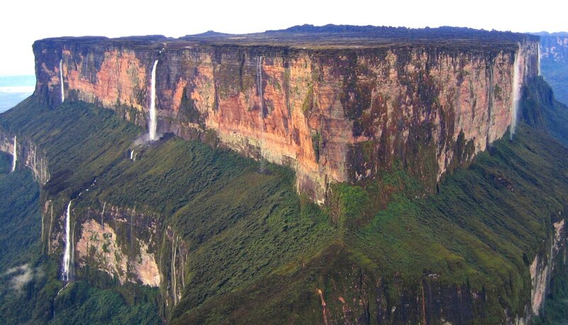 Tabletop Mountain with Waterfalls — Green