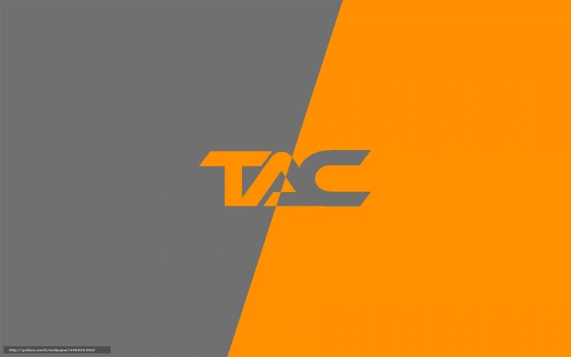 TAC logo on split background