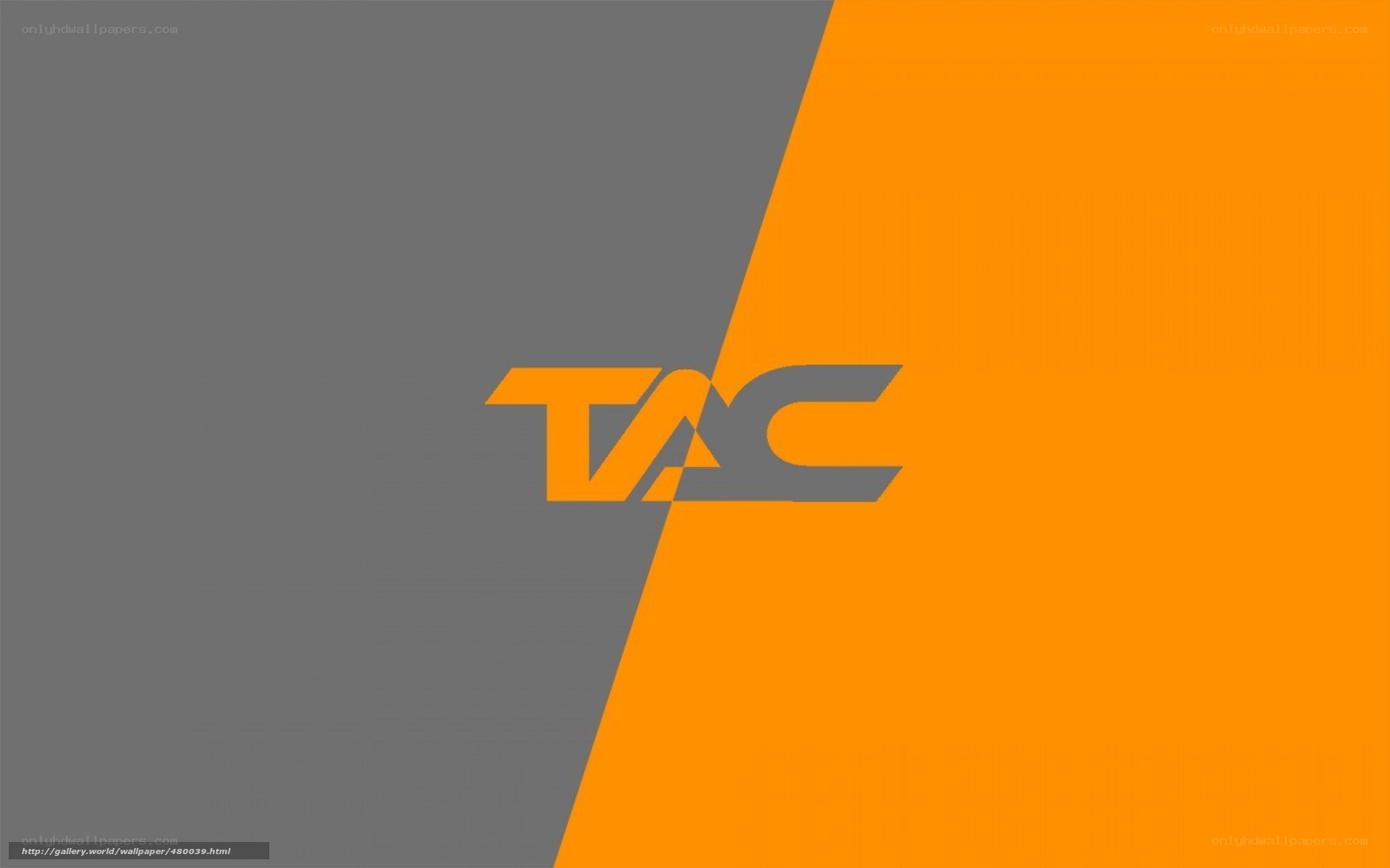 TAC logo on split background