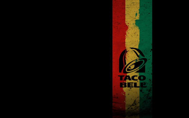 Taco Bell logo on colorful background
