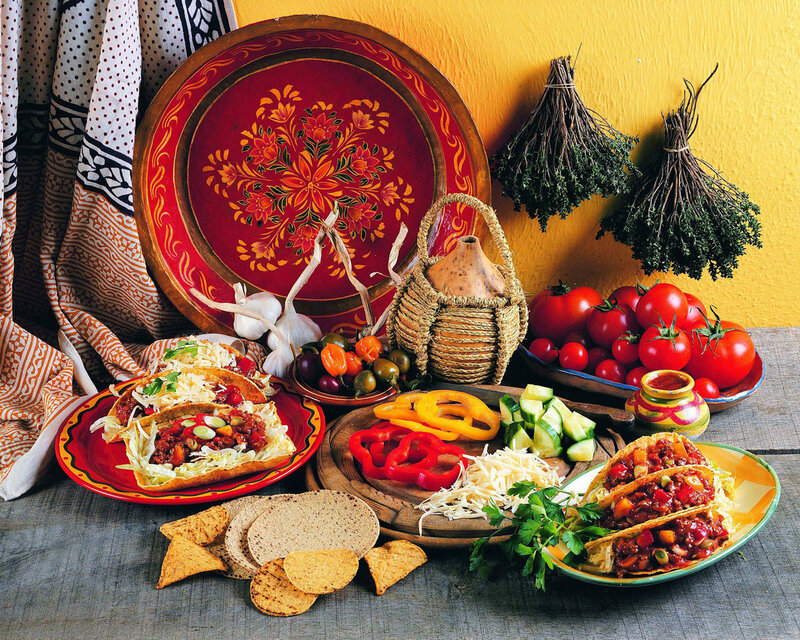Tacos and fresh ingredients