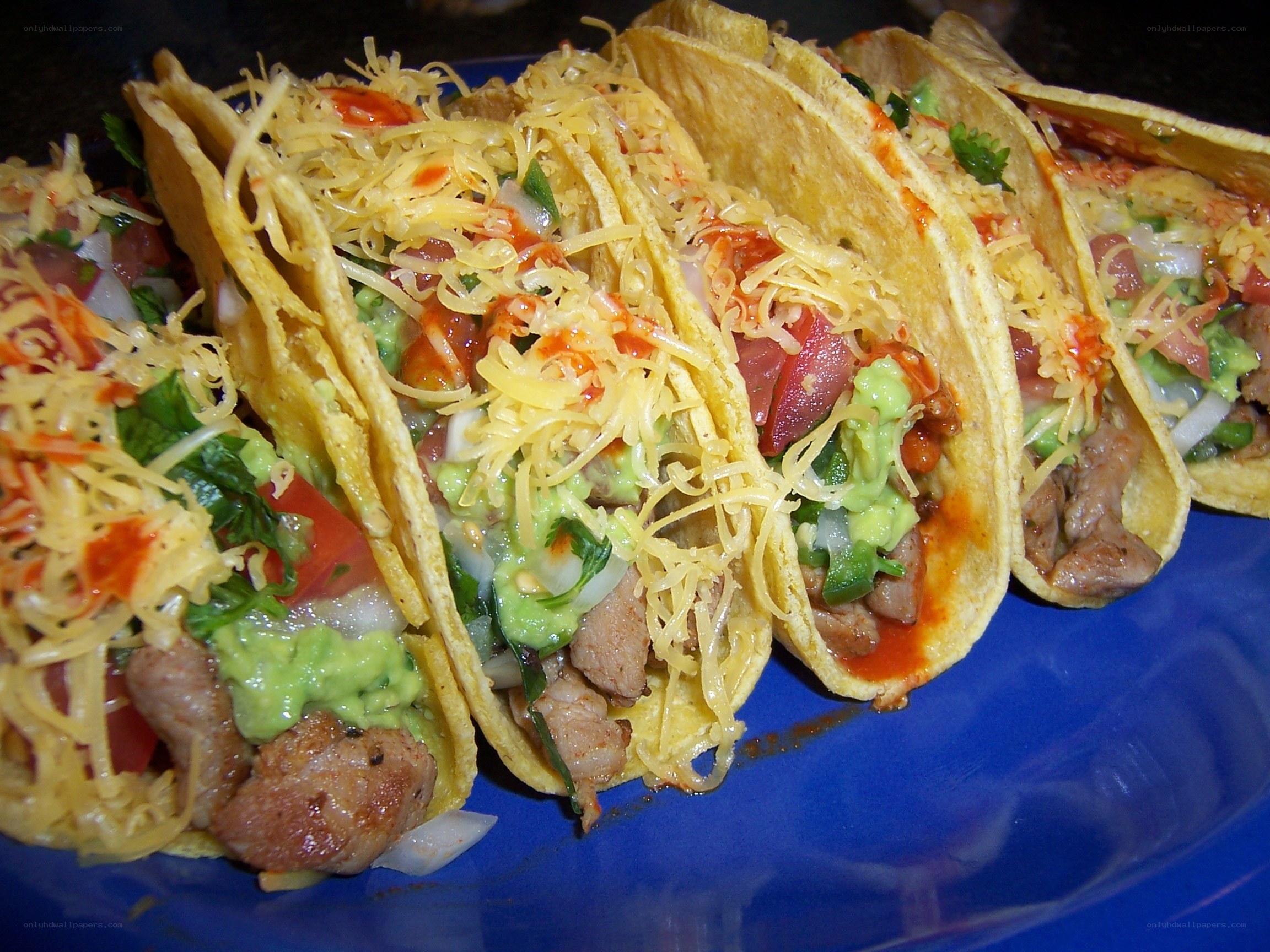 tacos with meat and guacamole