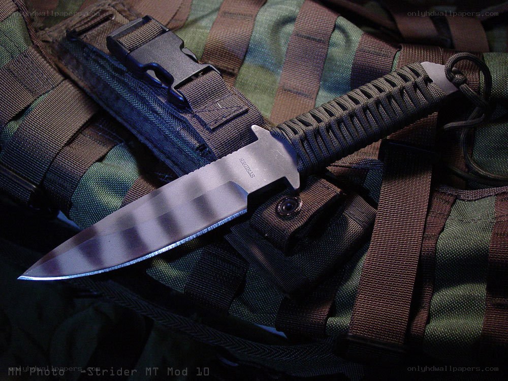 tactical knife on tactical gear